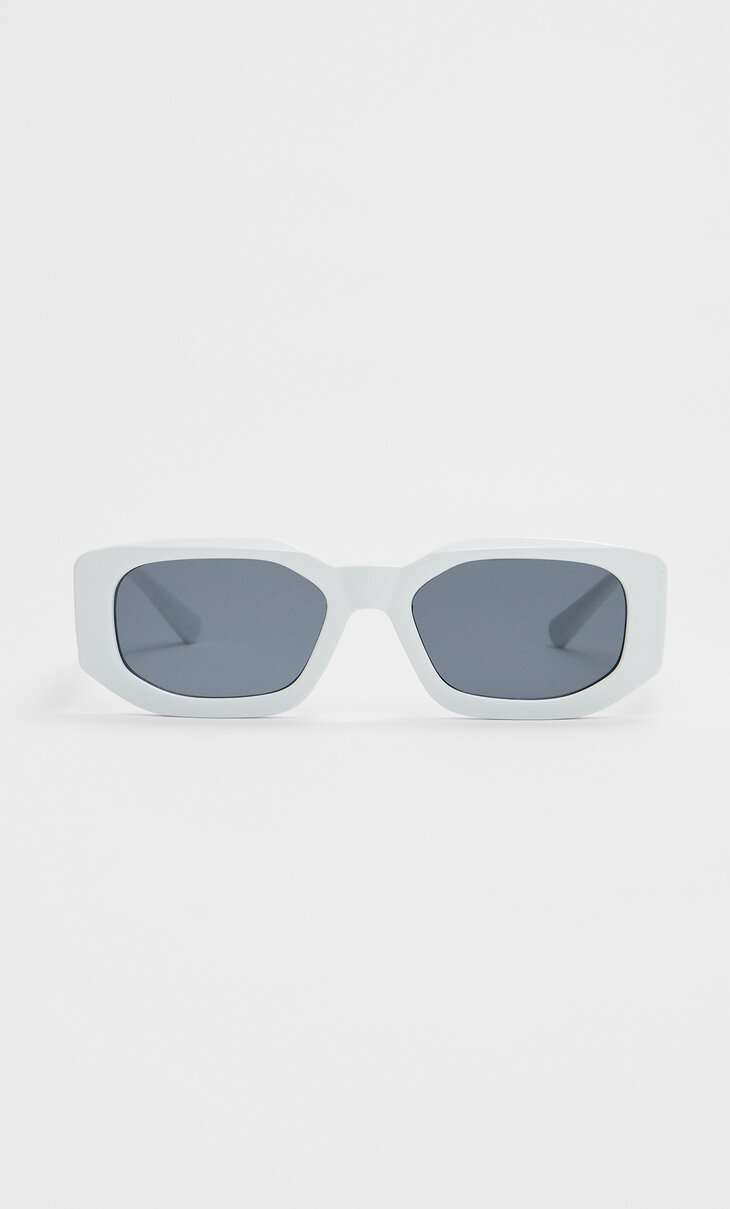 Rektangulära solglasögon med resinbågar
