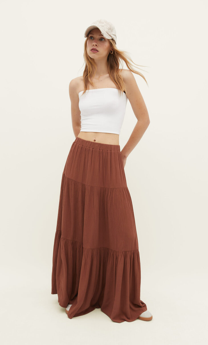 Boho midi skirt