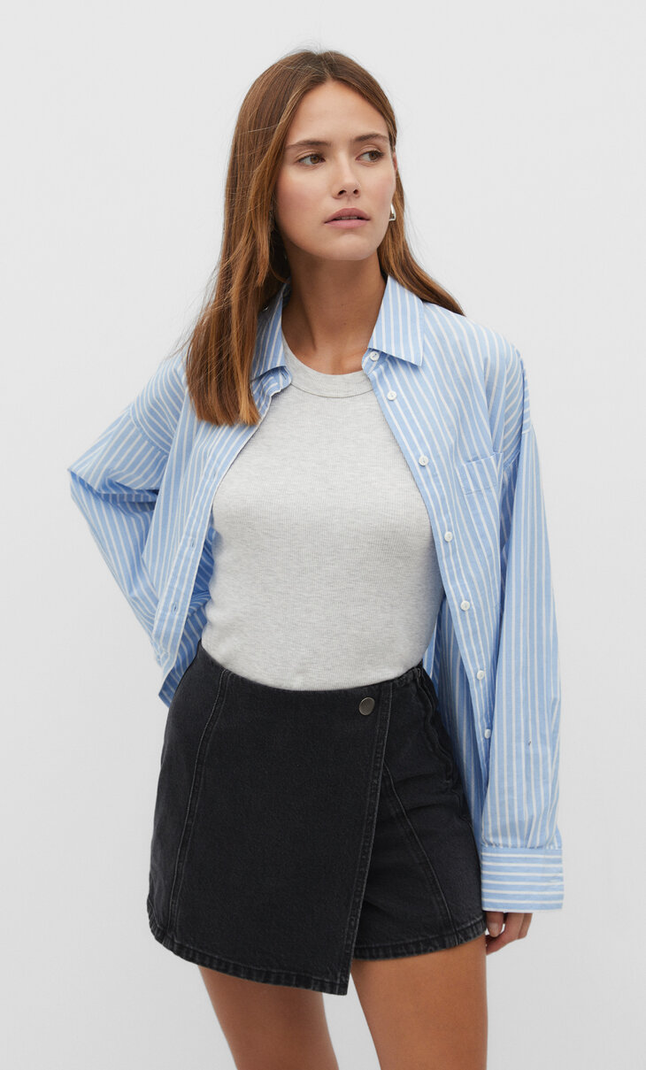 Skort denim incrociata