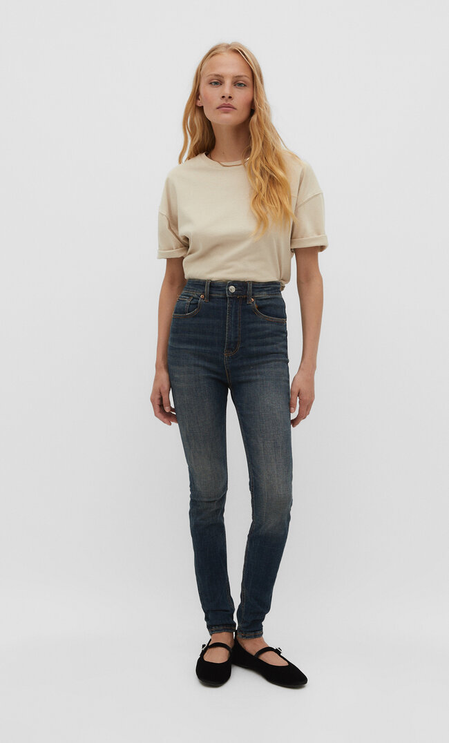 

Stradivarius 1450 Skinny-Jeans mit sehr hohem Bund Denim 32