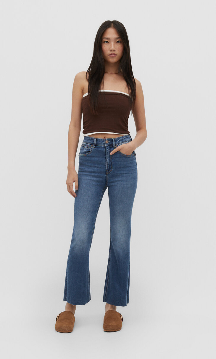 Jeans cropped flare