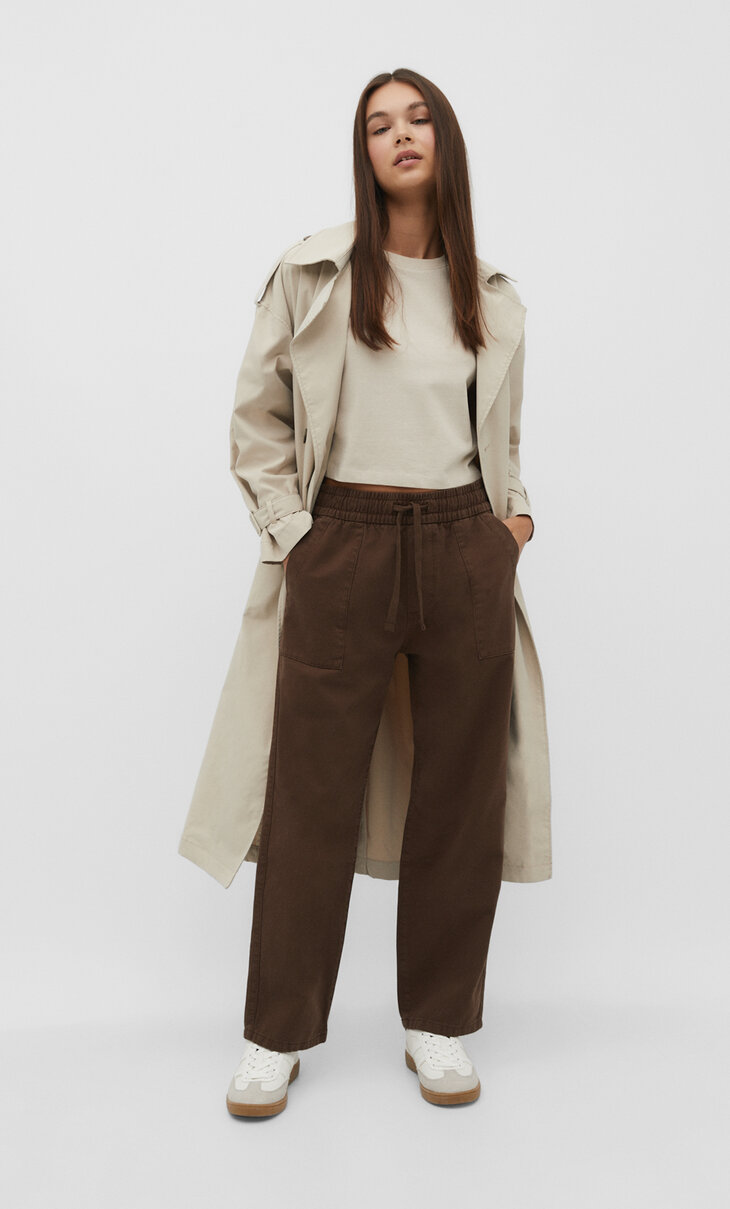 Pantalón fluido sarga