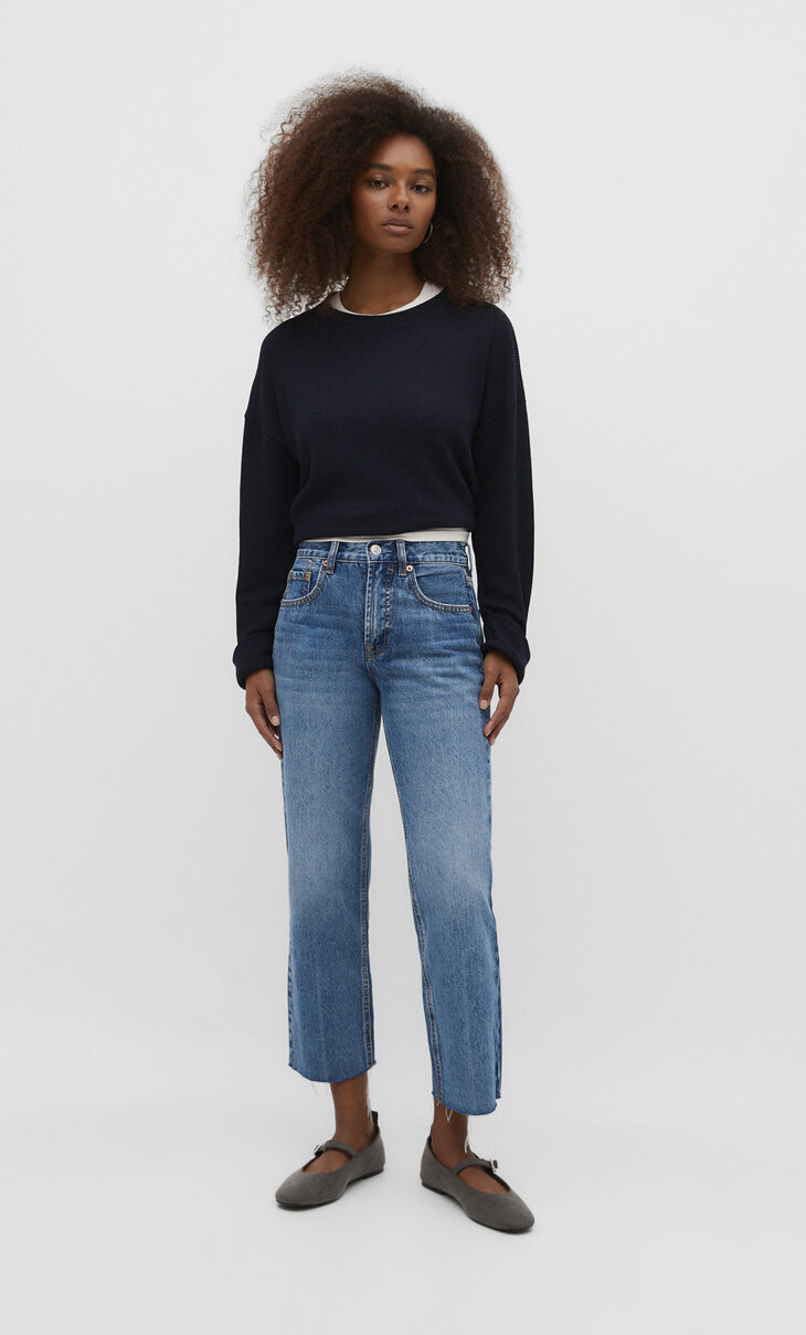 Jeans straight cropped