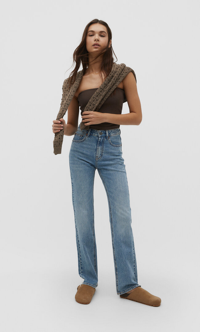 

Stradivarius Straight-Fit Vintage Jeans D98 Jeansblau 32
