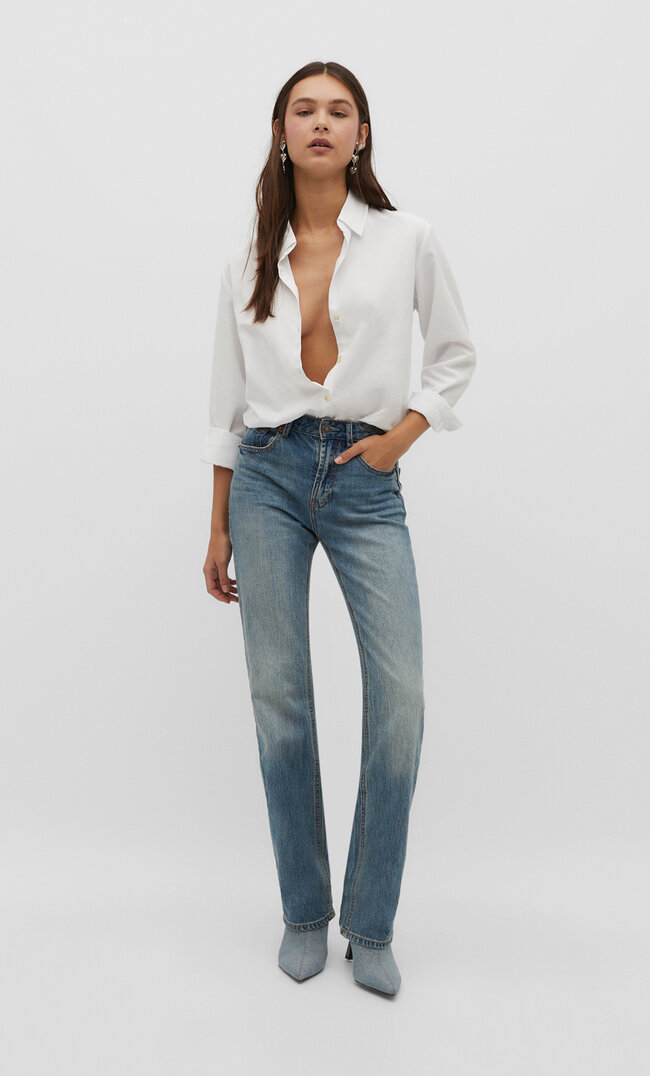 

Stradivarius Straight-Fit Vintage Jeans D98 Overdyed Denim 40