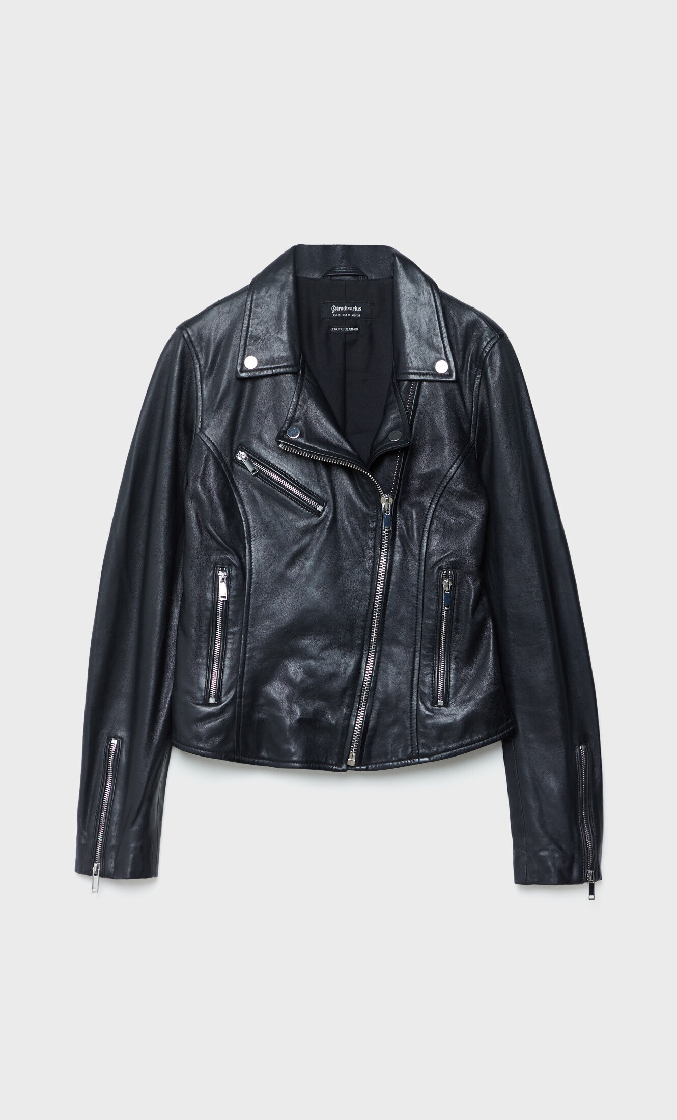 Leather biker jacket