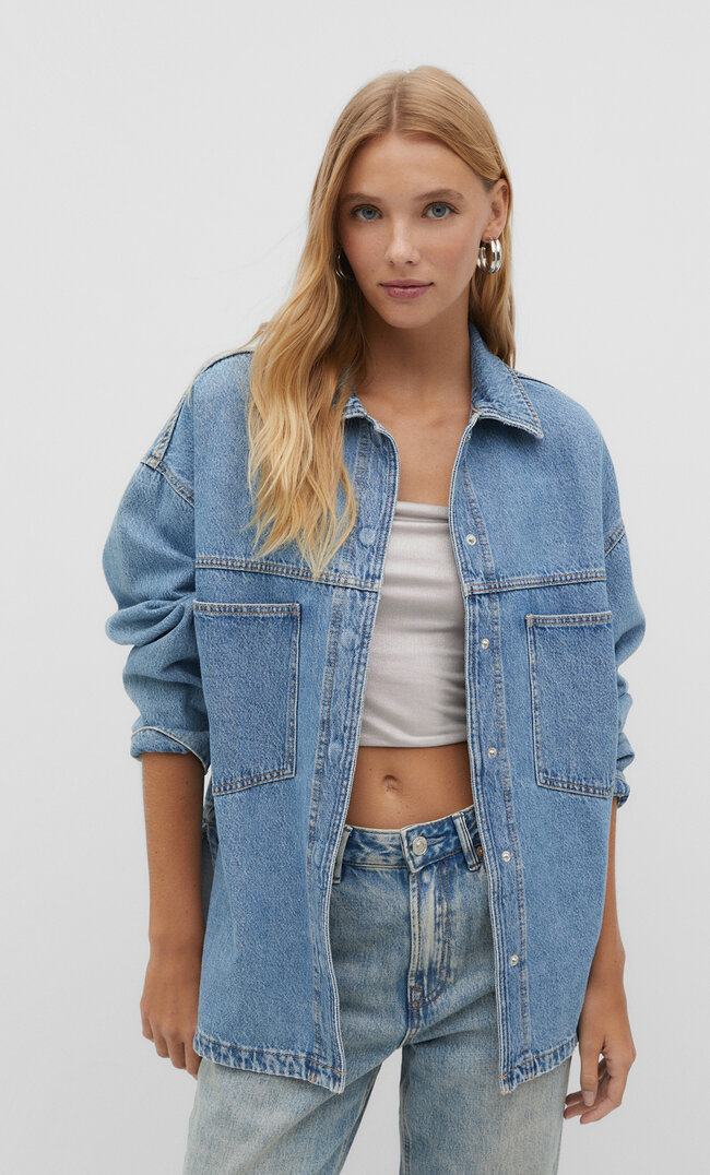 

Stradivarius Jeans-Overshirt Jeansblau XS