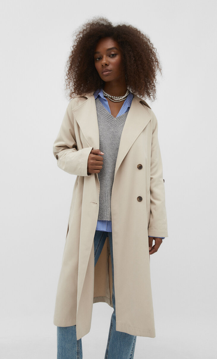 Long flowing trench coat