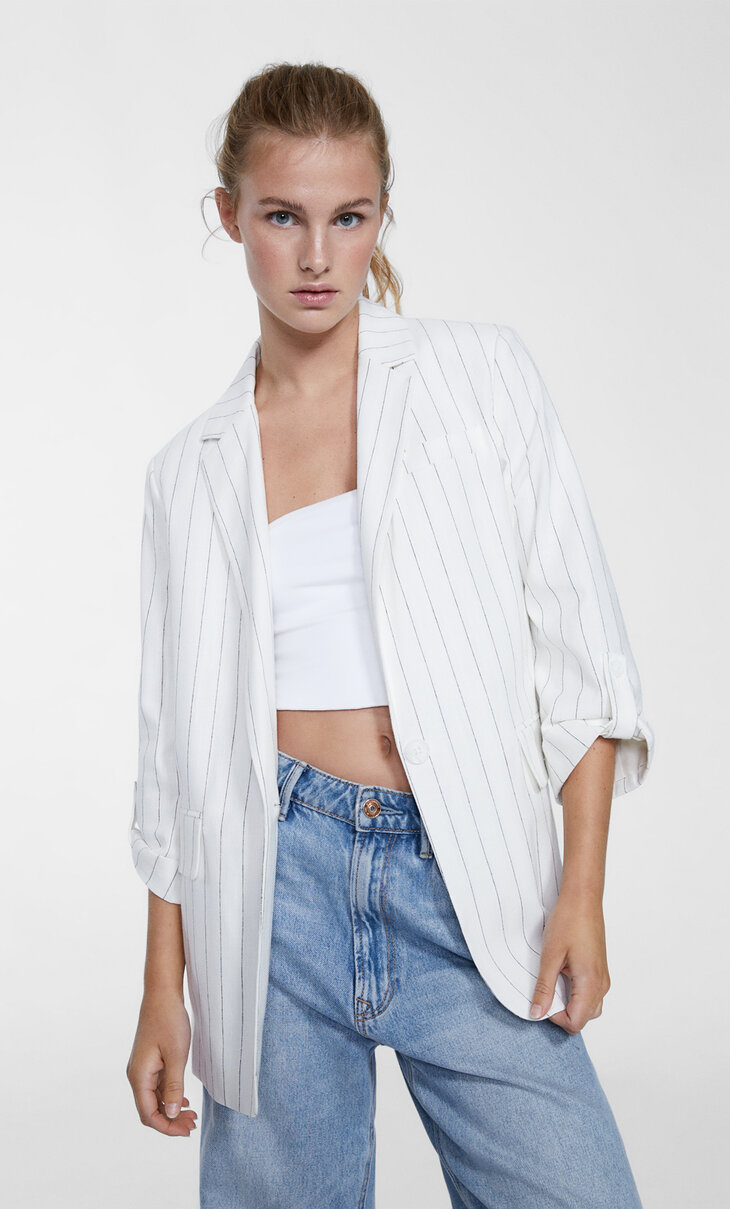 Striped rustic blazer