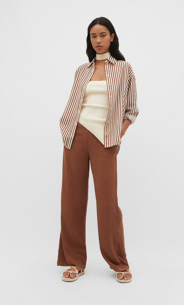 Blouse van linnenmix