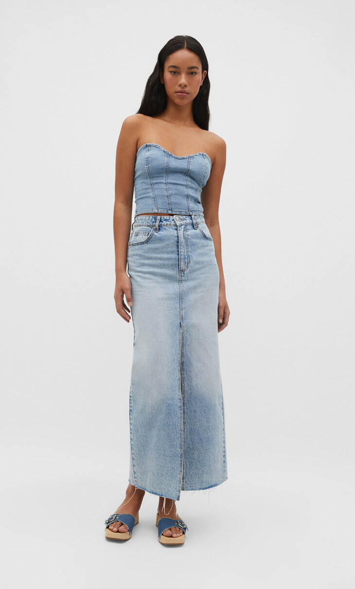 Denim bustiertop