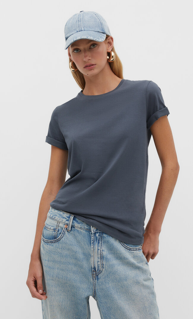 

Stradivarius Basic T-Shirt Graumeliert XL