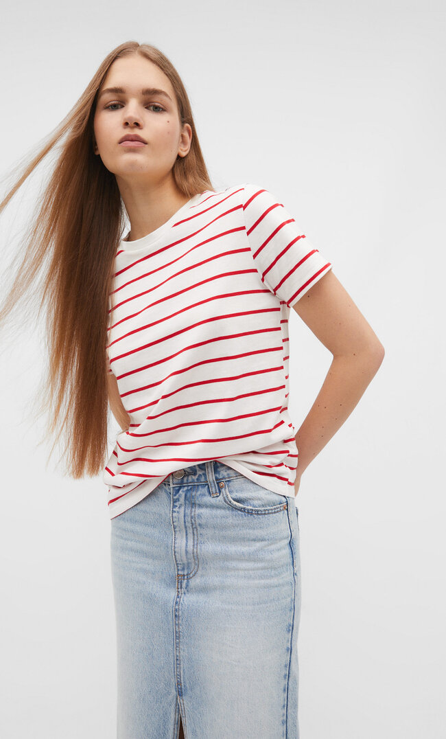 

Stradivarius Koszulka basic Czerwony M
