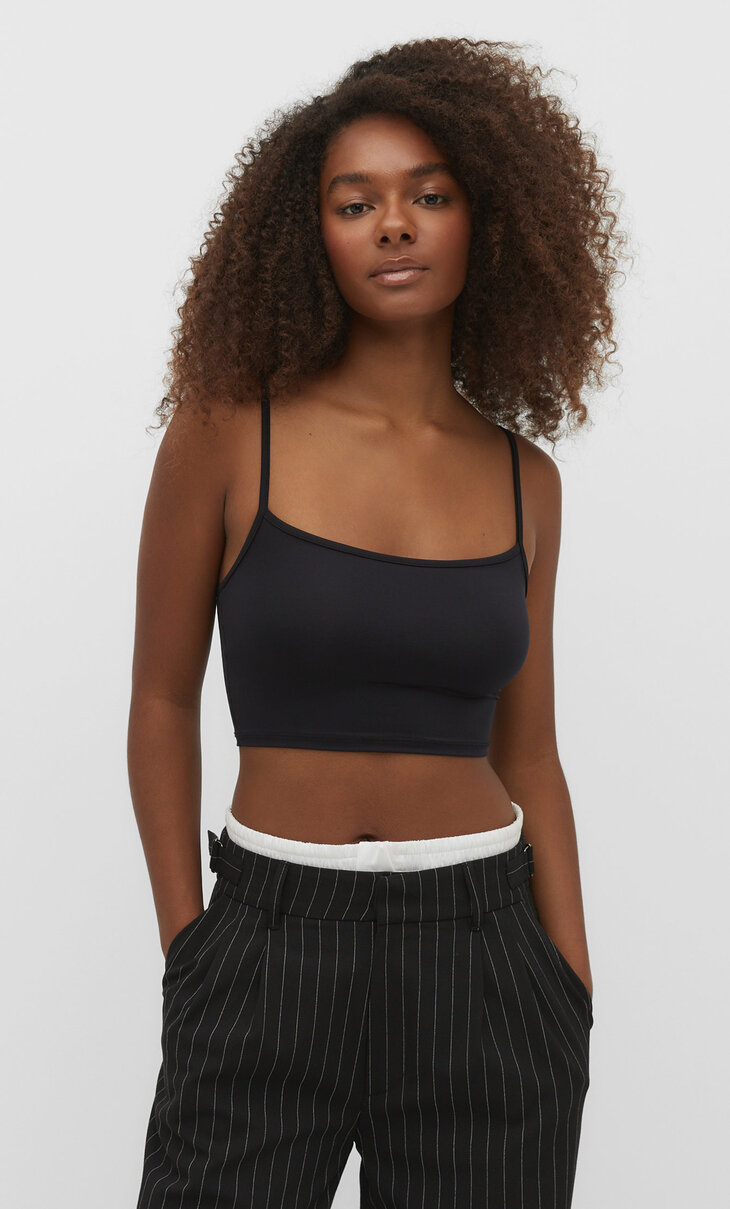 2-pack crop-tops med axelband