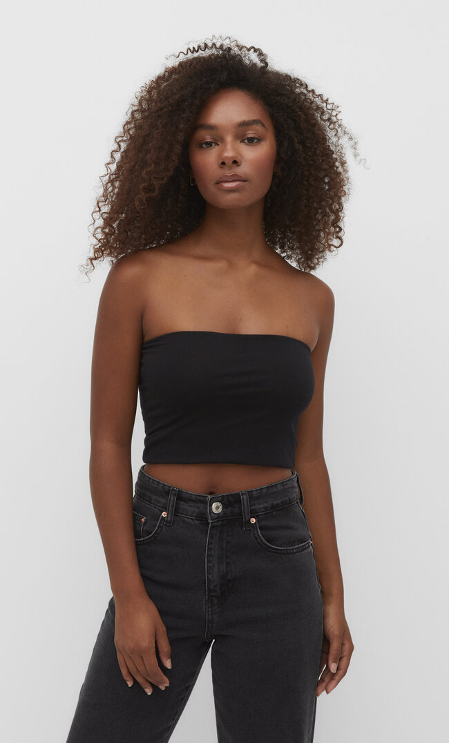 

Stradivarius Bandeau-Top Schwarz XL