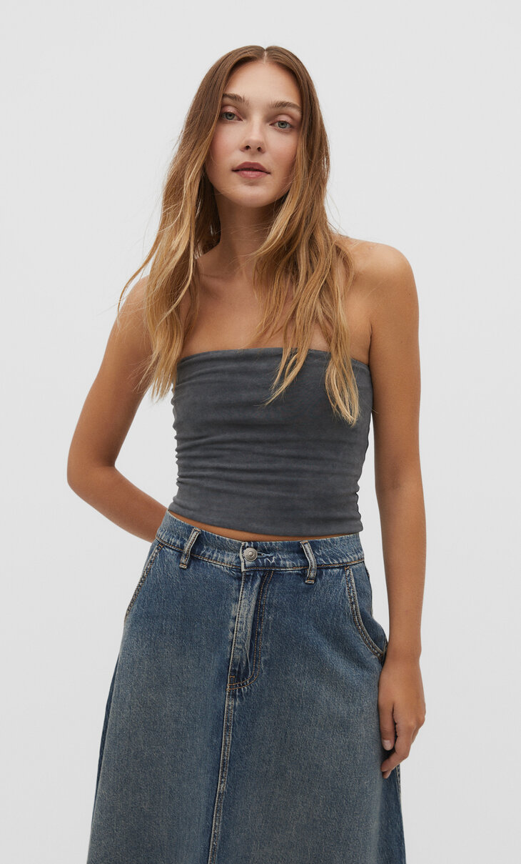 Faded-effect bandeau top