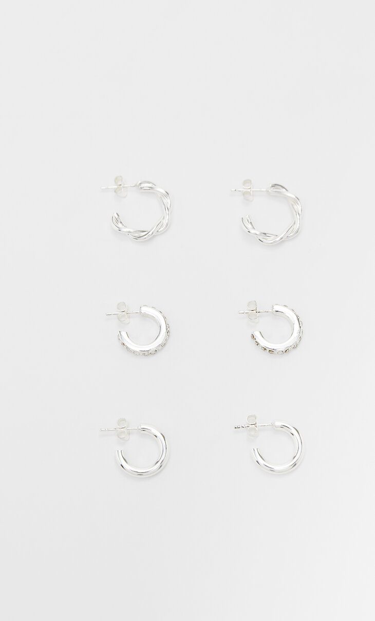 Set 4 Paia Orecchini Cerchio Donna - Placcati Oro 14K, Ipoallergenici, Leggeri 3g - 60mm
