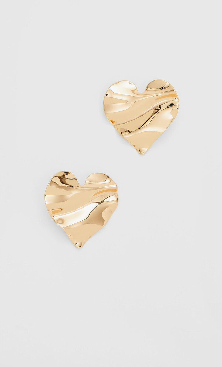 Textured heart earrings