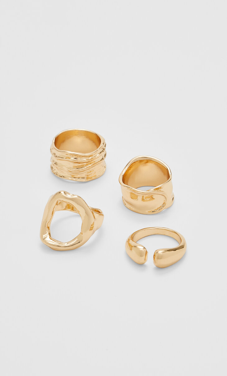 Комплект от 4 пръстена с неравномерна форма