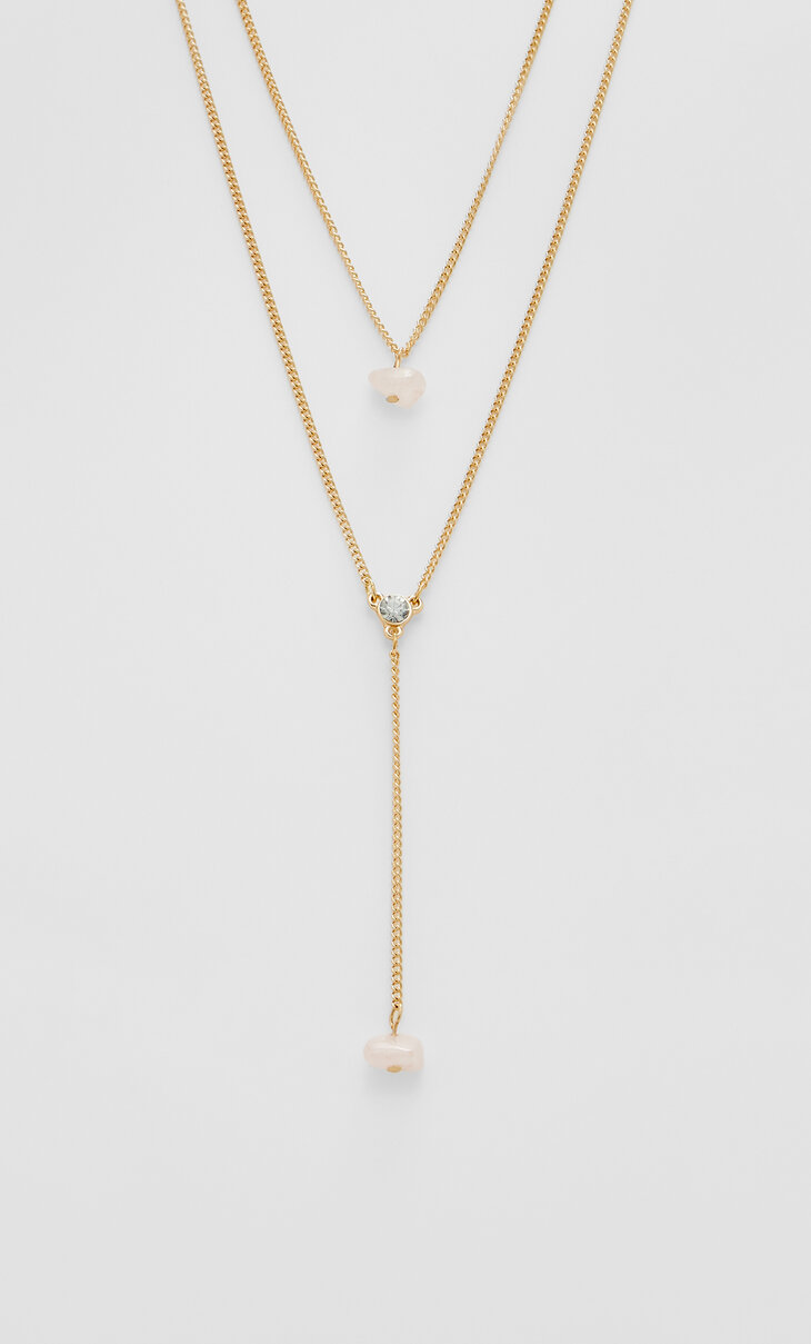 Set of 2 stone necklaces