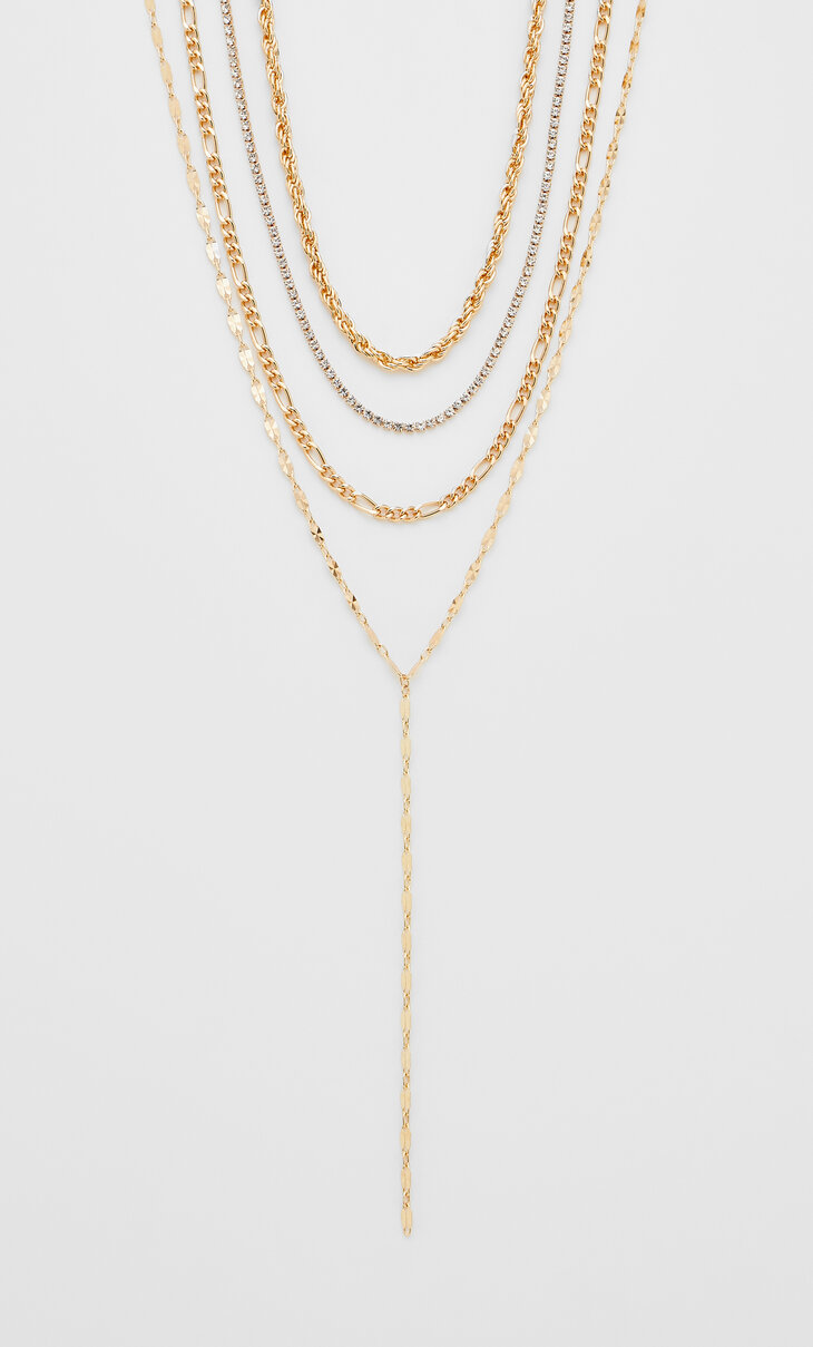 Set of 4 lariat necklaces