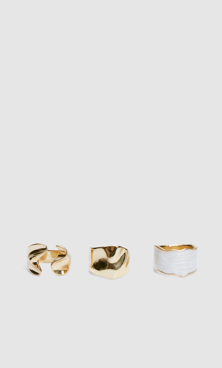 Комплект от 3 пръстена с неравномерна форма