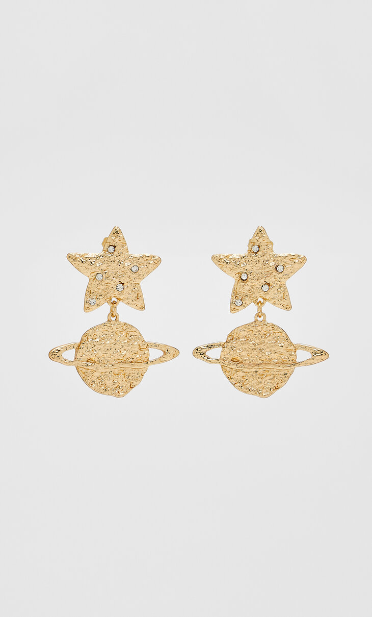 Star and planet earrings