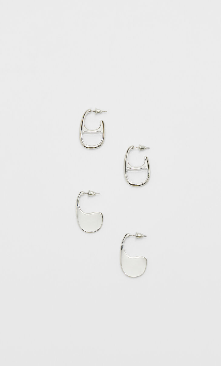 Set of 2 clip earrings