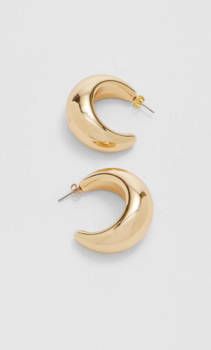 Wide hoop earrings - Women's See all | Stradivarius United Kingdom