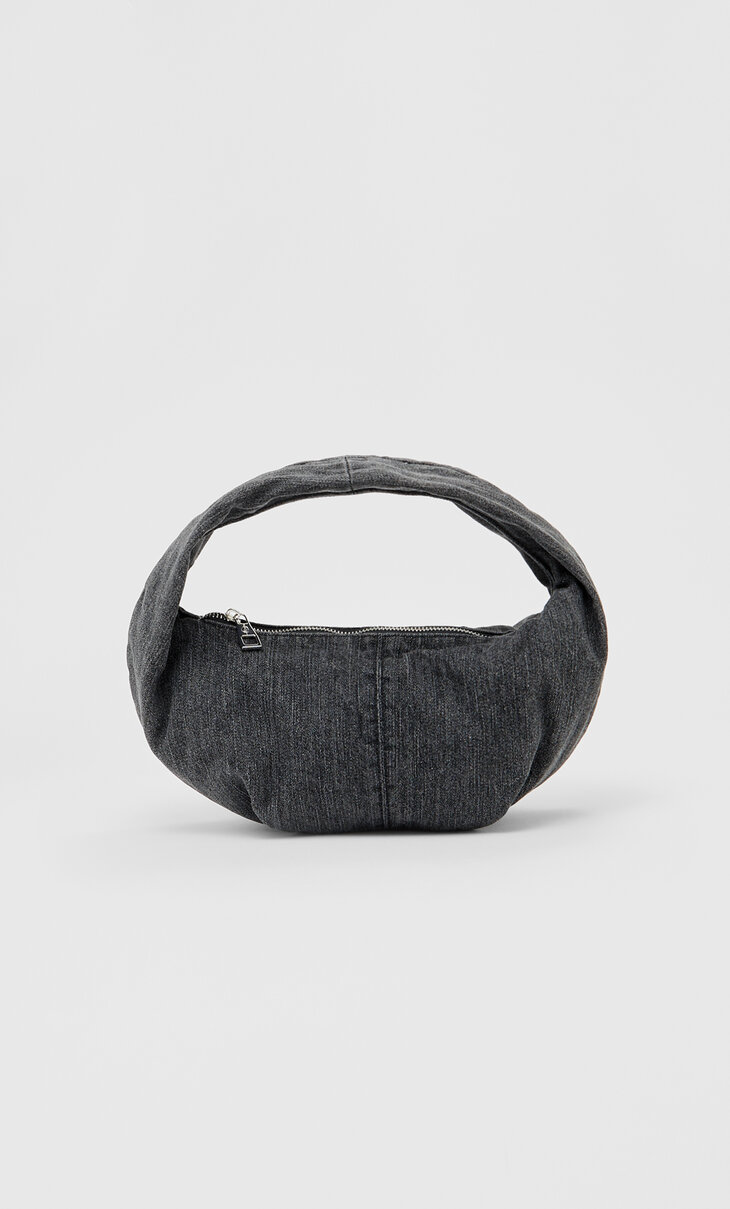 Jeansowa torebka w kształcie półksiężyca