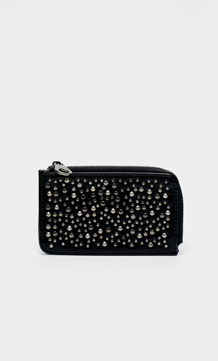 Card holder with beading and studs