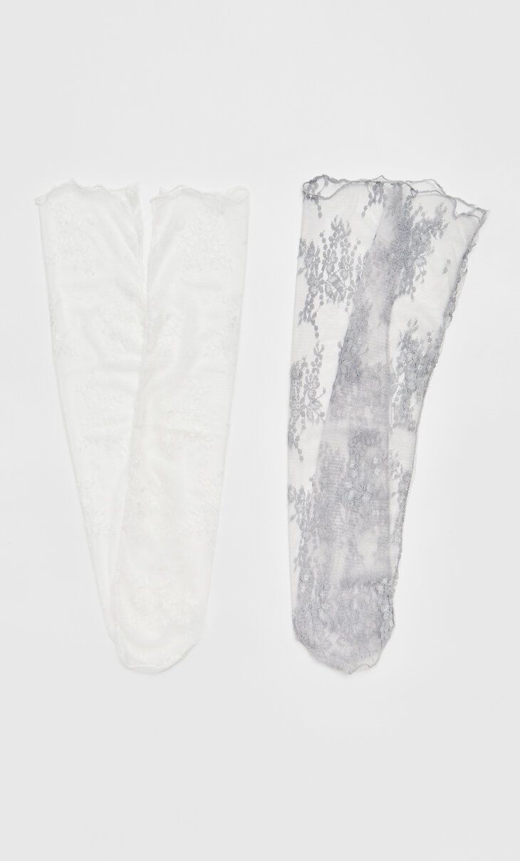 2-pack of blonde lace socks