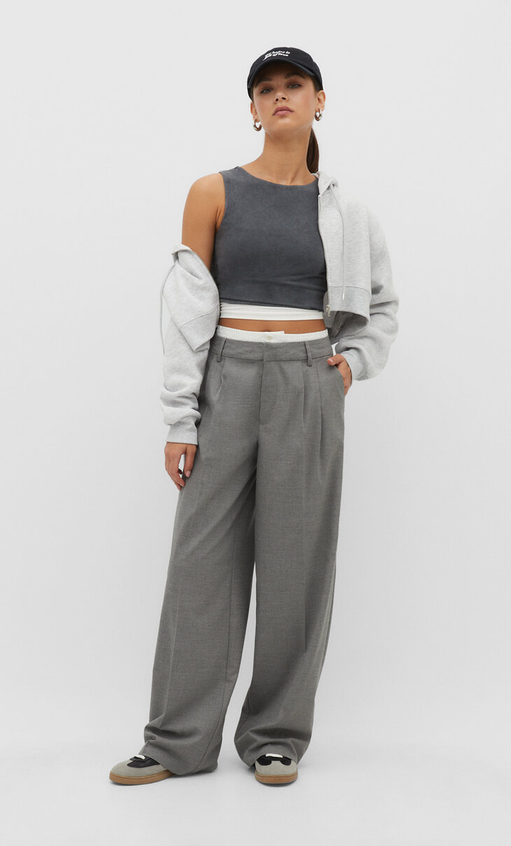 Trousers with waistband