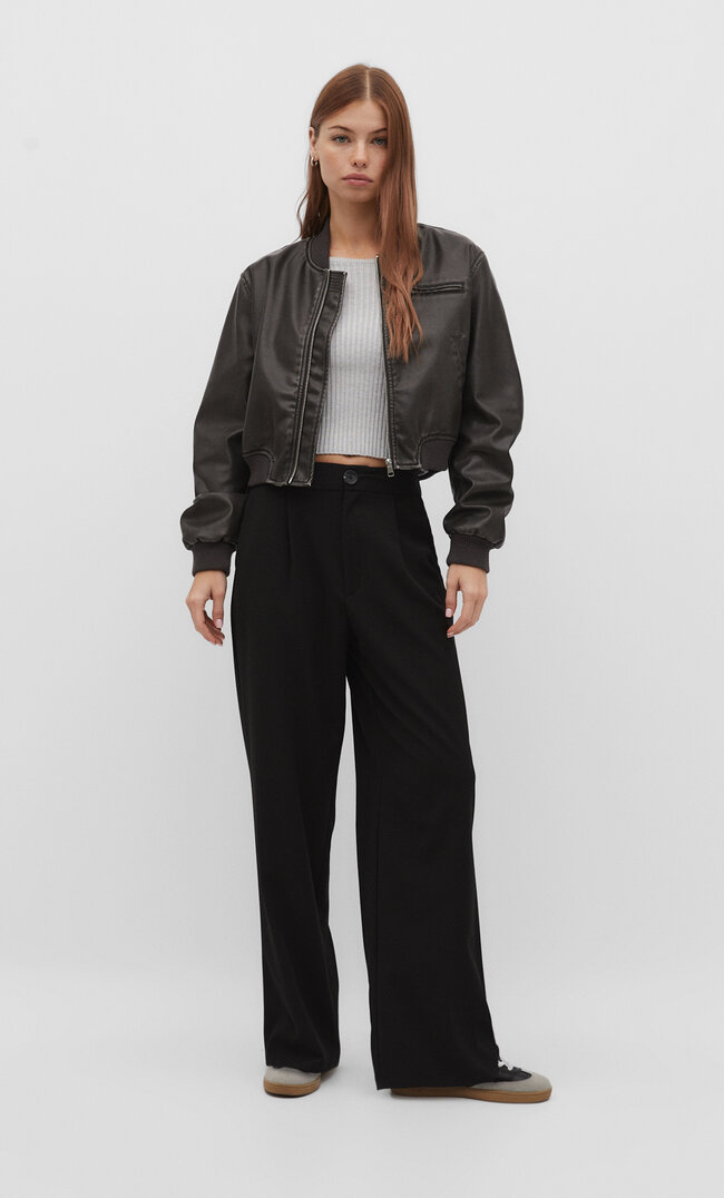

Stradivarius Straight-Leg-Anzughose Schwarz 32