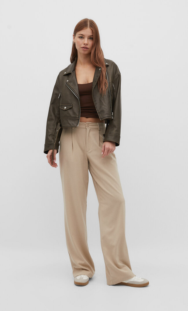 

Stradivarius Straight-Leg-Anzughose Beige 32
