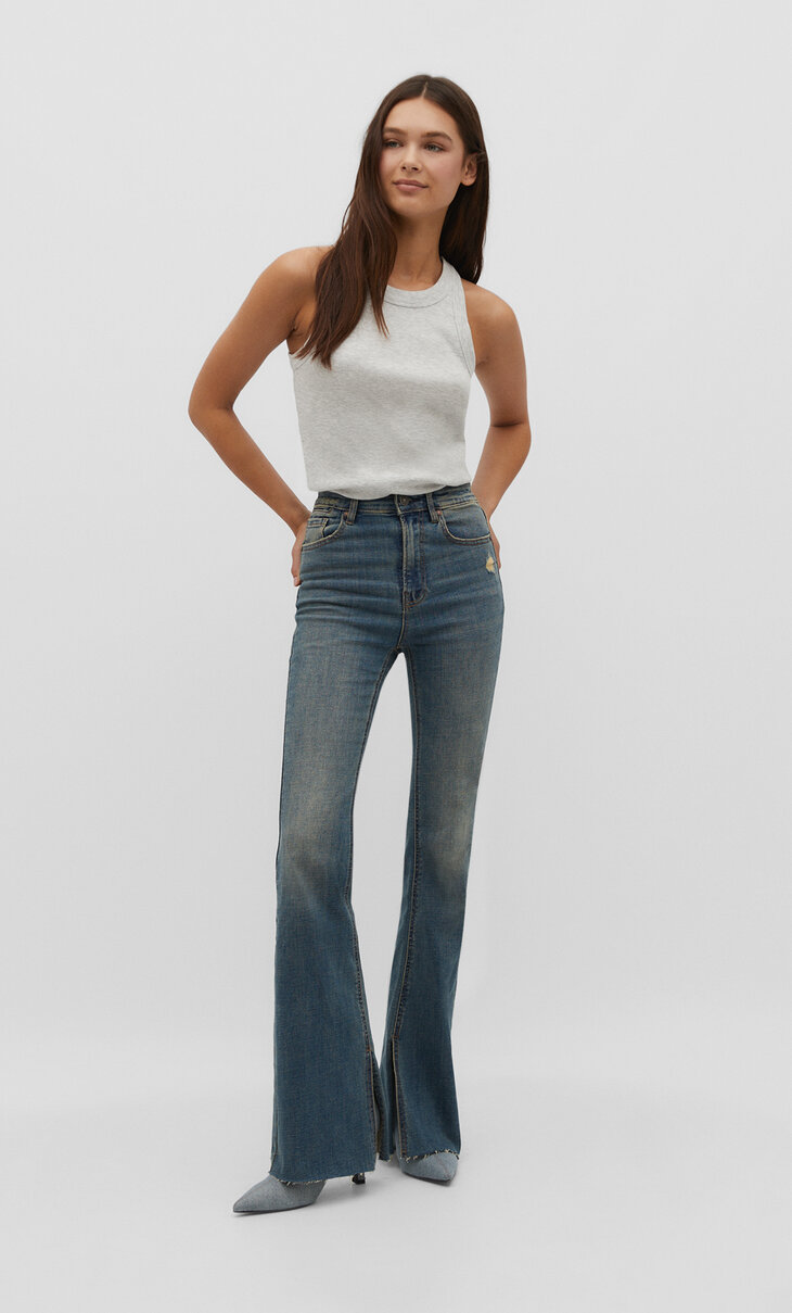 Jeans-Schlaghose im Slim-Fit