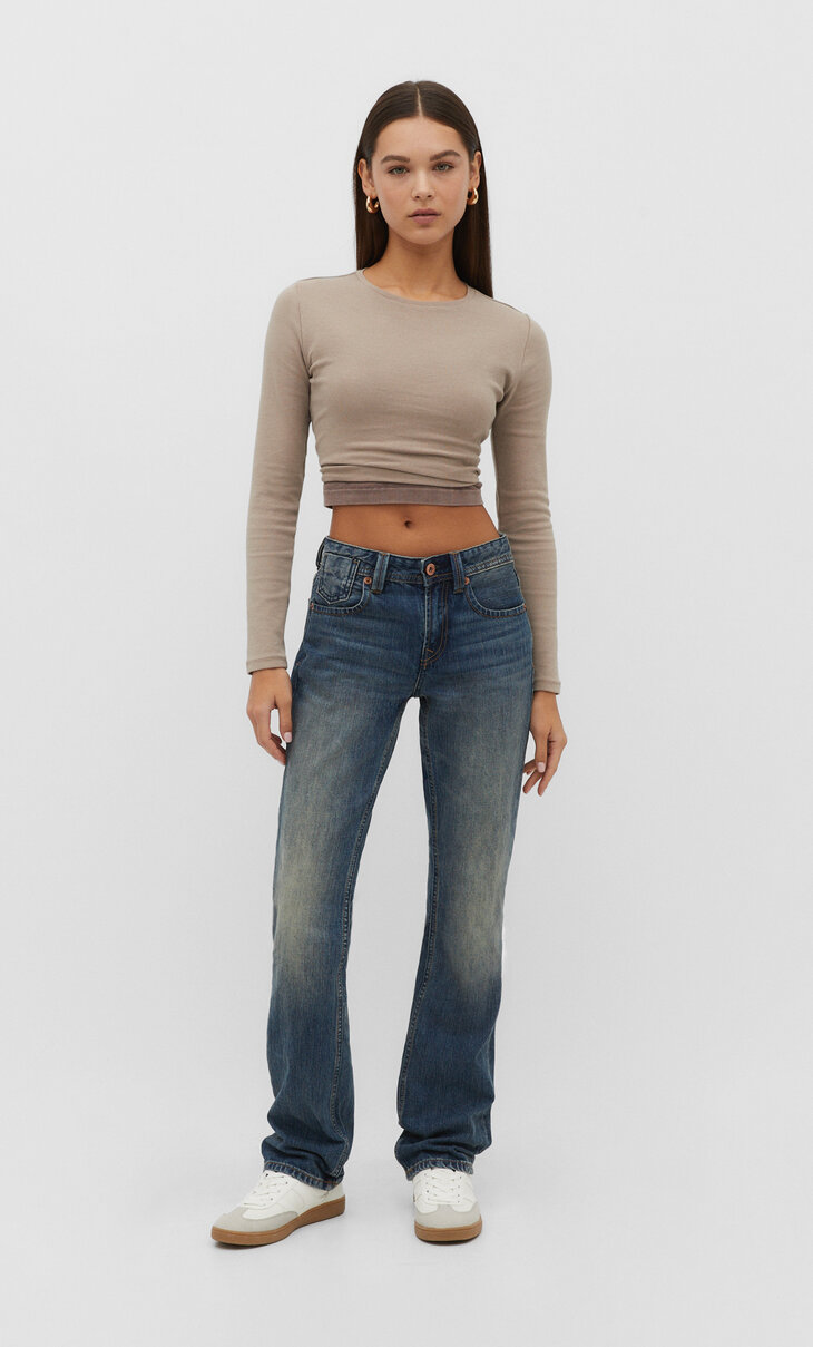 D94 Straight-fit low-waist jeans