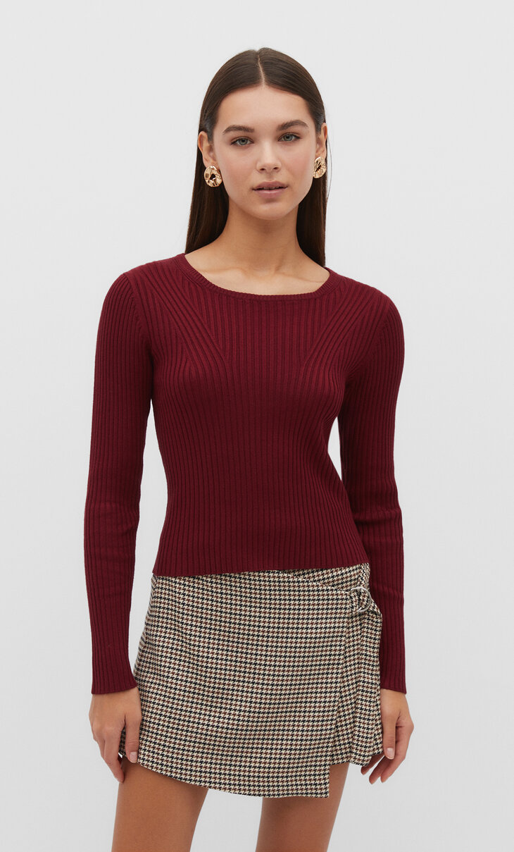 Basic sweater i ribstof