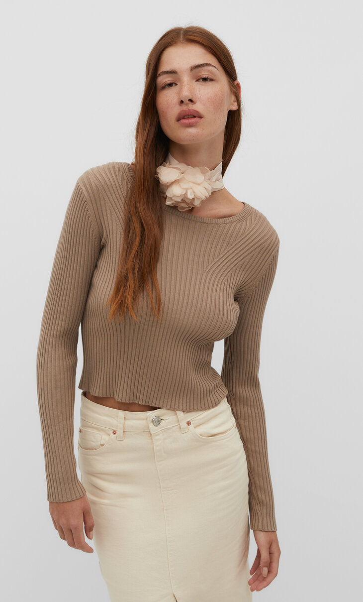Рипсен пуловер, базов модел