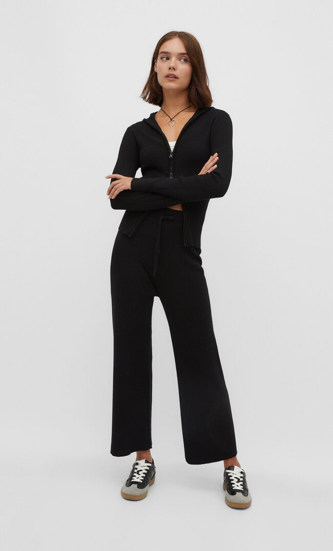 Stradivarius Strick-Culotte Schwarz S