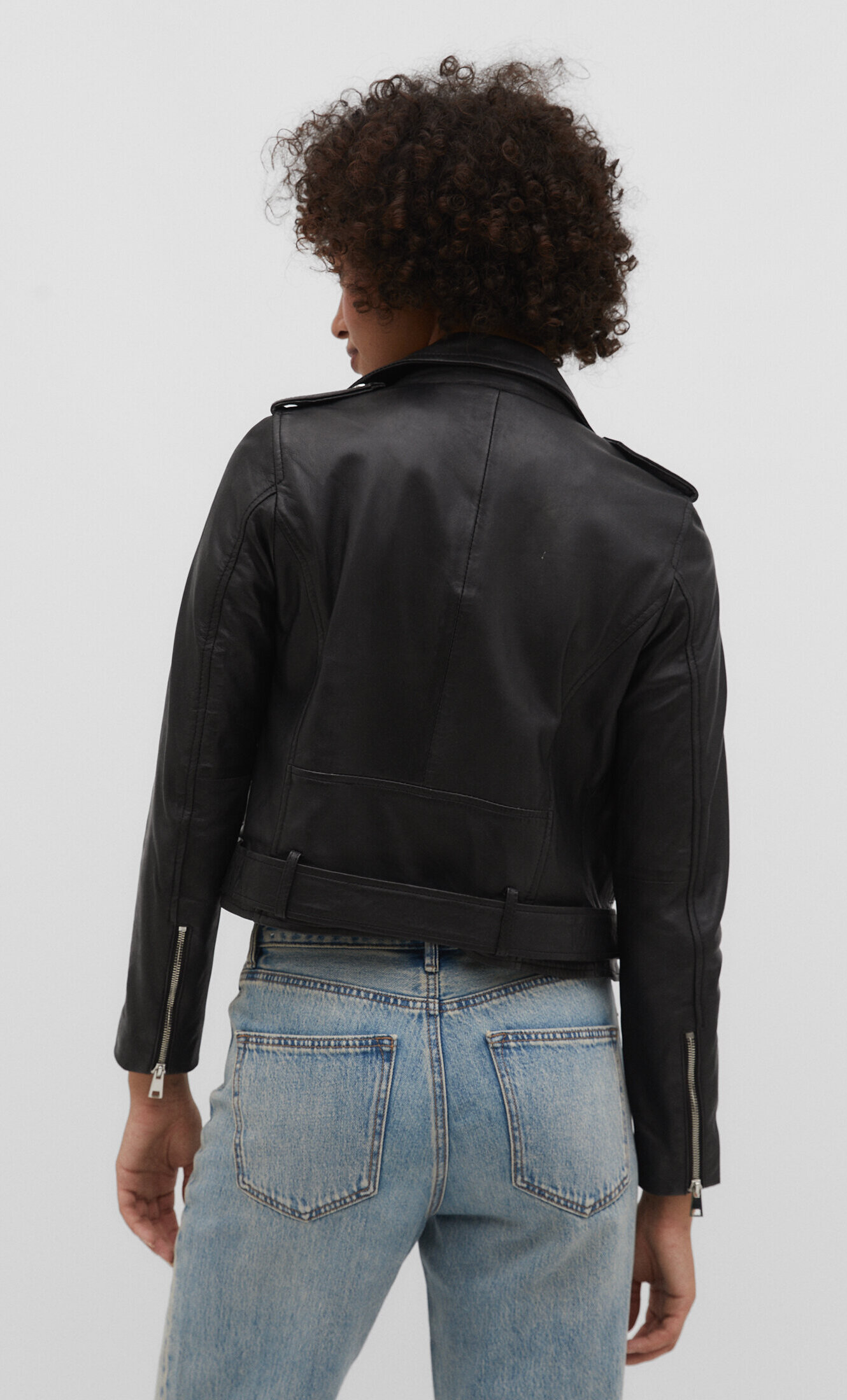 Leather biker jacket