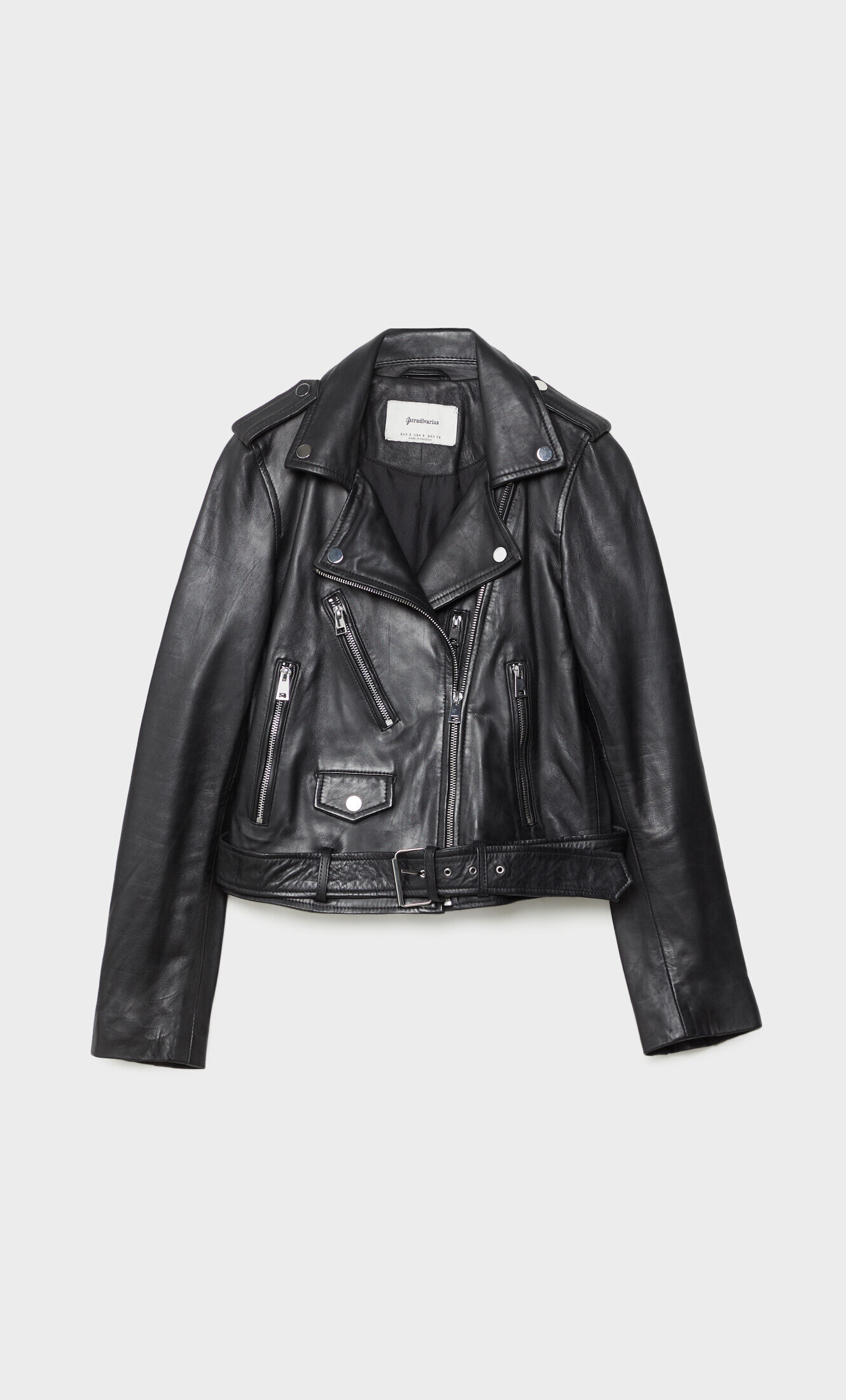 Leather biker jacket