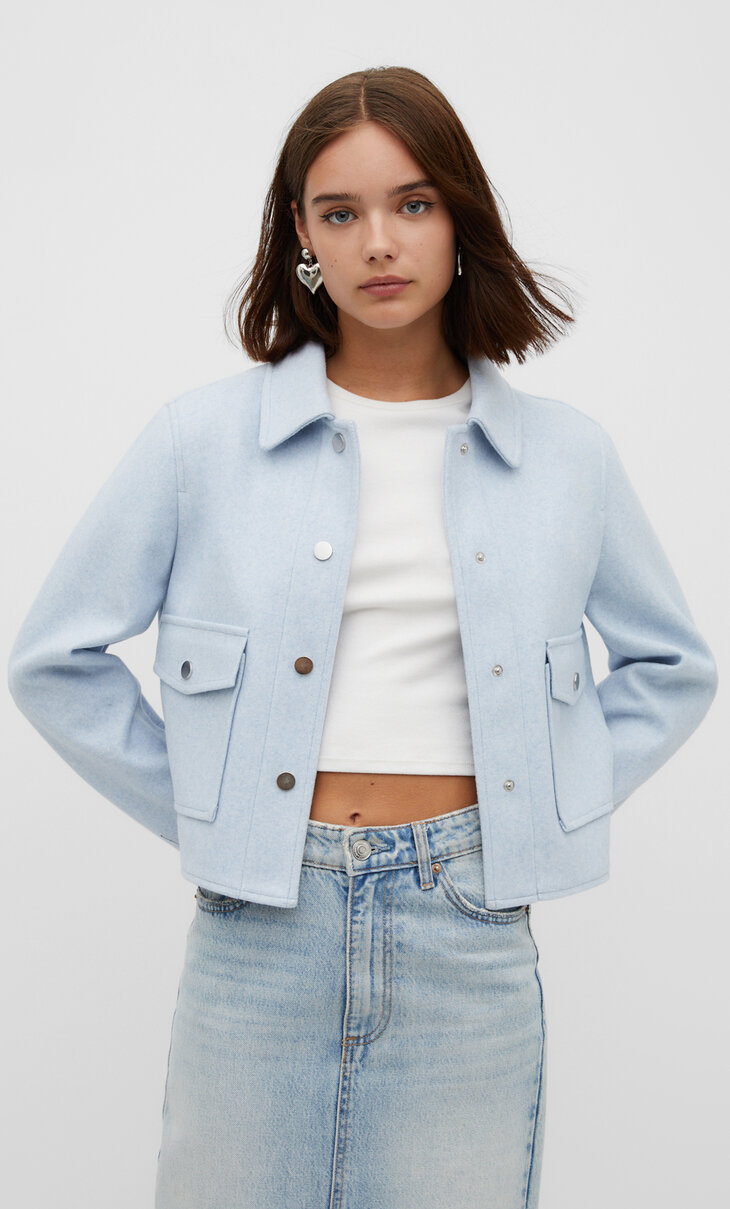Soft-touch cropped jacket