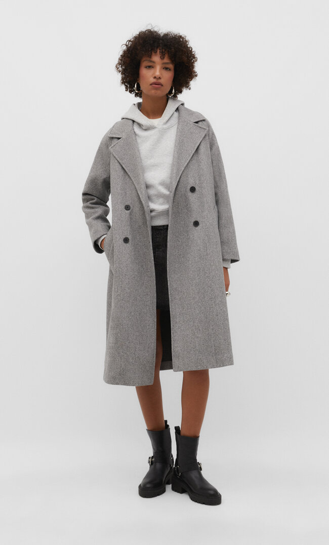 

Stradivarius Weicher Trenchcoat Grau Melange XS