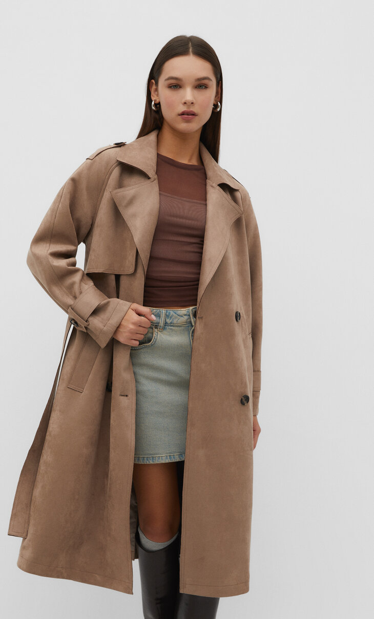 Long bonded trench coat