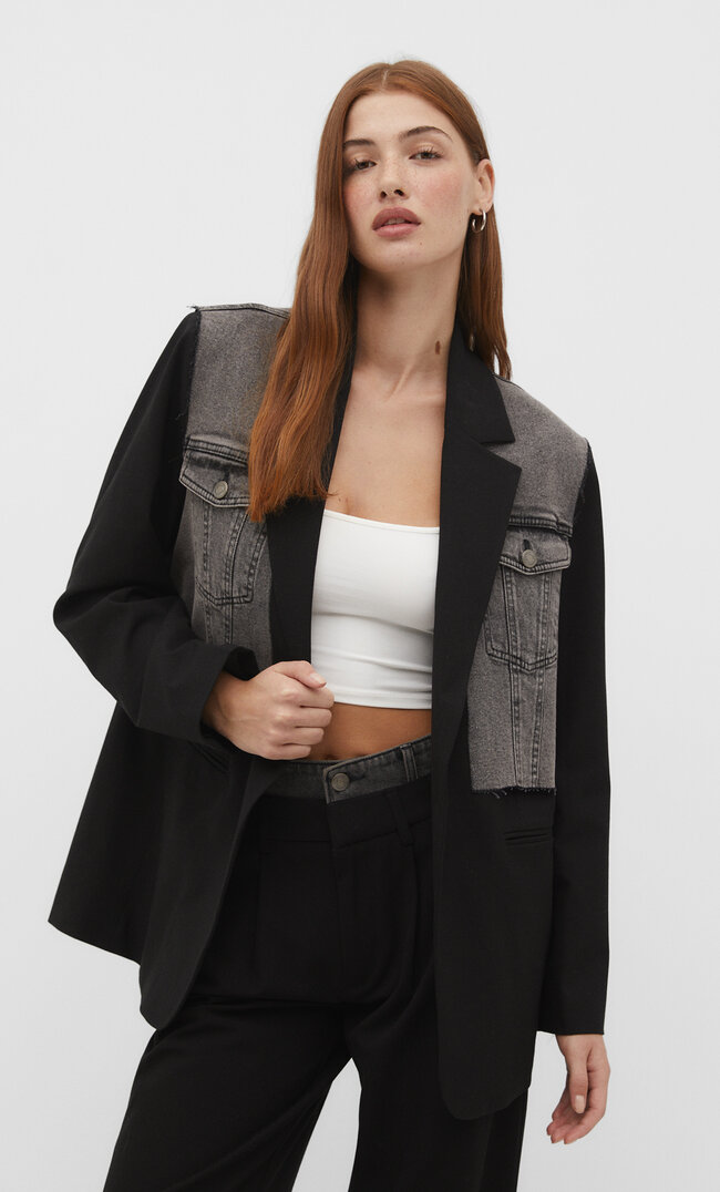 

Stradivarius Blazer im Reworked-Look Schwarz XL