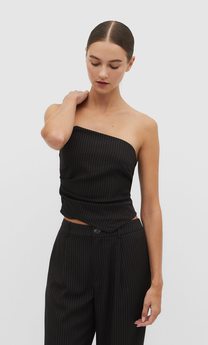 Top bustier vestir rayas