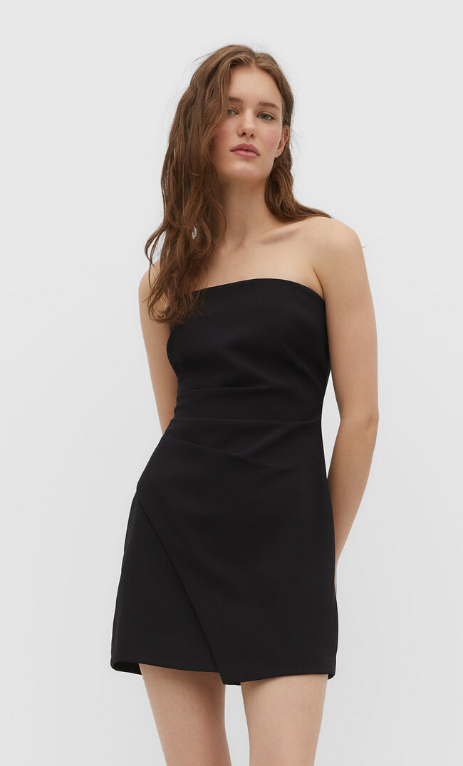 

Stradivarius Schulterfreies kurzes Kleid Schwarz XL