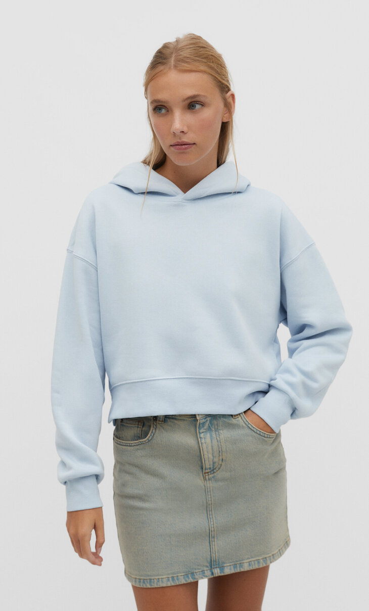 Sweatshirt cropped com hoodie