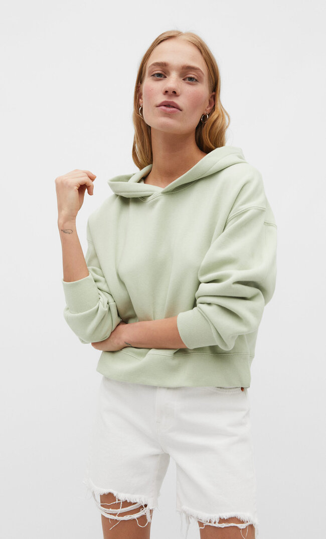 

Stradivarius Cropped-Hoodie Grün XL